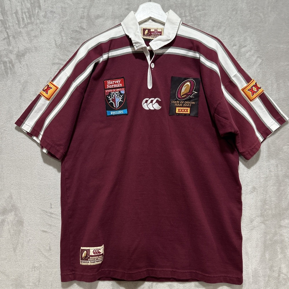 VTG Canterbury Rugby Jersey Sz L Queensland State‎ Of Origin 2003 League Maroons